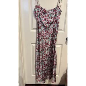 Zara floral satin maxi dress size medium